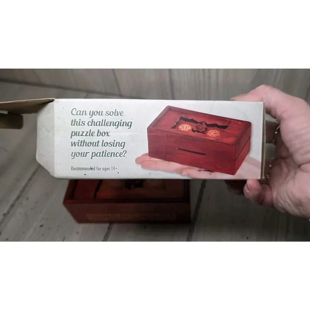 Bits and Pieces Wooden Puzzle Box Camouflage Your Cash Money Holder NIB